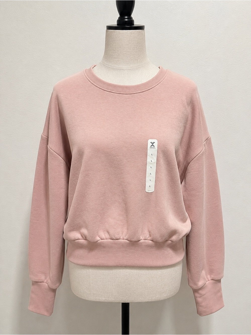 Xersion NWT Blush Pink Fleece Crewneck Sweatshirt Women’s Large Oversized